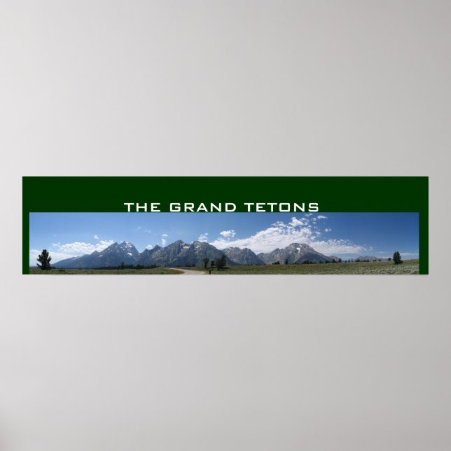 Grand Tetons panoramabaserad poster (Framsidan)