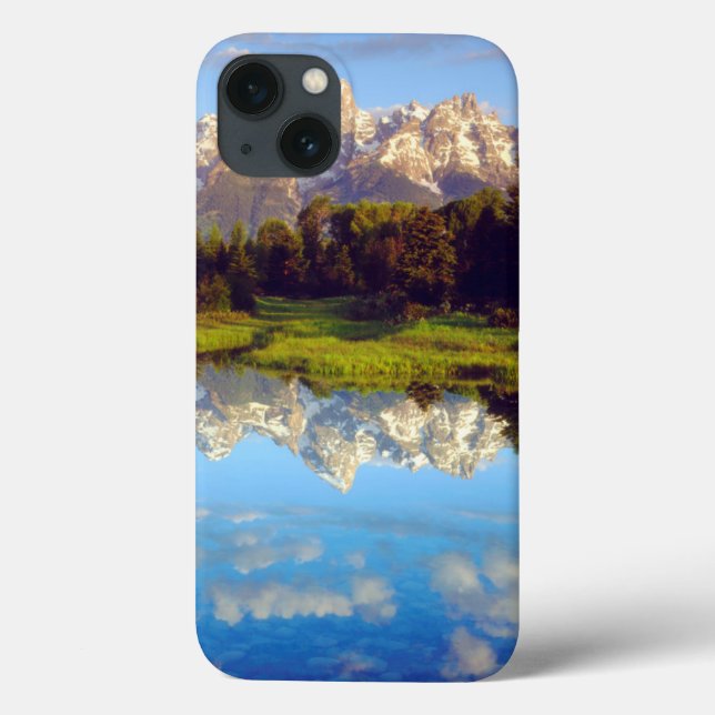 Grand Tetons som reflekterar i floden Snake (Baksida)
