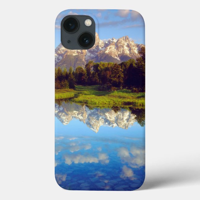 Grand Tetons som reflekterar i floden Snake (Baksida)