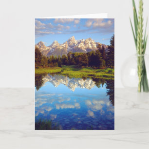 Grand Tetons som reflekterar i floden Snake Kort