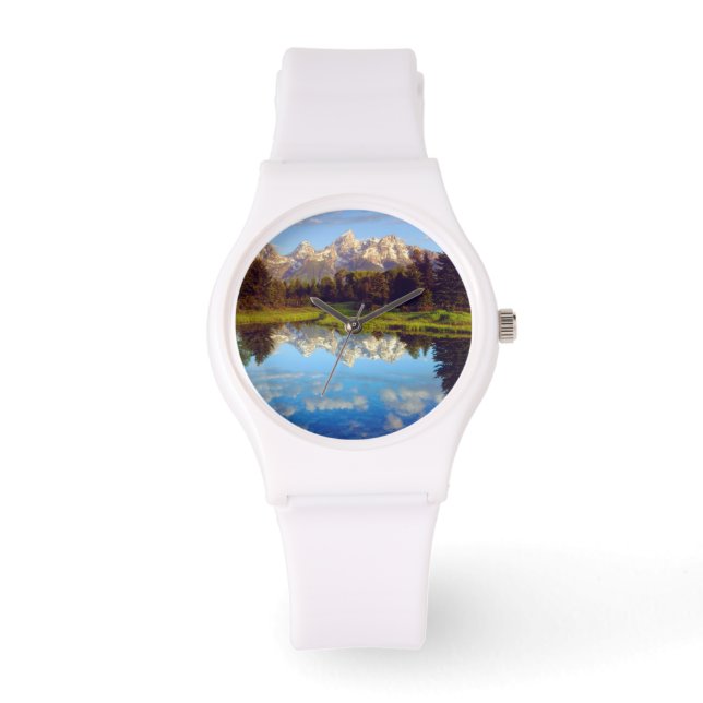 Grand Tetons speglas i Snake River Armbandsur (Framsida)