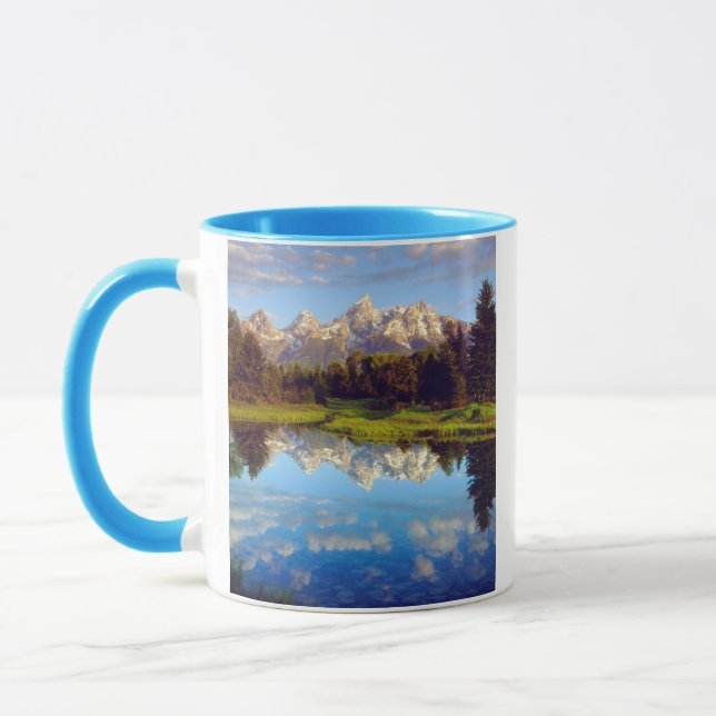 Grand Tetons speglas i Snake River Mugg (Vänster)