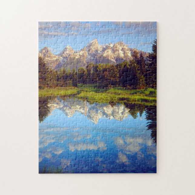 Grand Tetons speglas i Snake River Pussel (Vertikal)