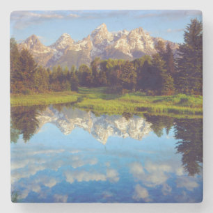 Grand Tetons speglas i Snake River Underlägg Sten