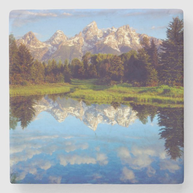 Grand Tetons speglas i Snake River Underlägg Sten (Framsidan)