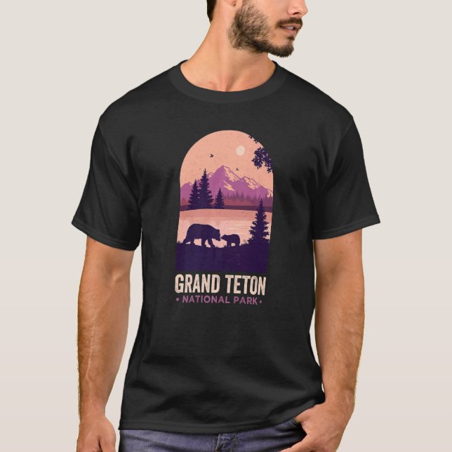 Grand Tetons Wyoming Black Bears Grand Teton Natio T Shirt (Framsida)