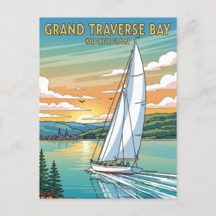 Grand Traverse Bay Michigan Travel Vykort