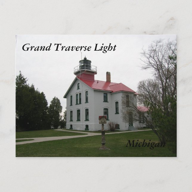 Grand Traverse Light, Michigan Postcards Vykort (Framsida)