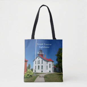 Grand Traverse Lighthouse över hela väskan Tygkasse