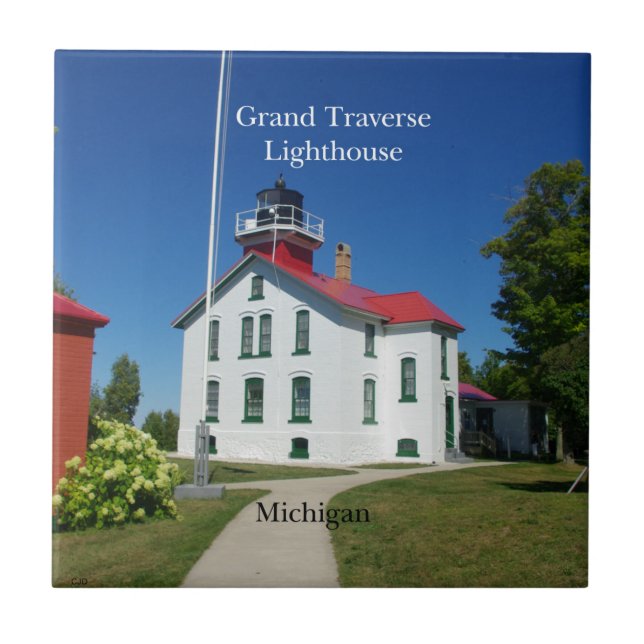 Grand Traverse Lighthouse-panel Kakelplatta (Framsidan)