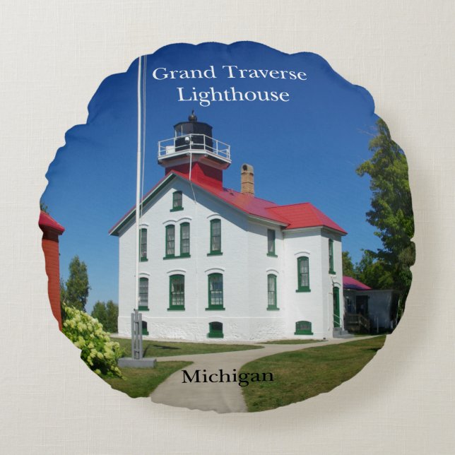 Grand Traverse Lighthouse runda kuddar (Framsidan)