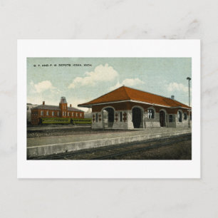 Grand Trunk and Pere Marquette Depots, Ionia, MI Vykort