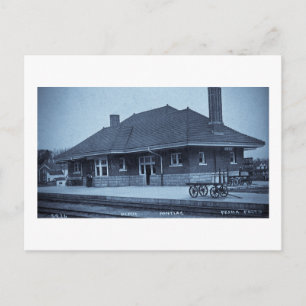 Grand Trunk Depot Pontiac Michigan (Cyan) Vykort