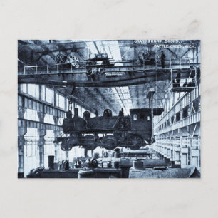 Grand Trunk Railroad Workshops cirka 1910 - Cyanot Vykort