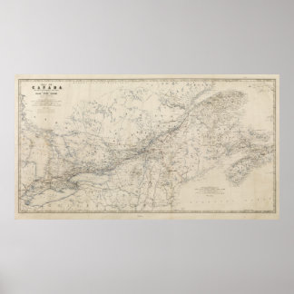 Grand Trunk Railway Karta circa 1860 Poster