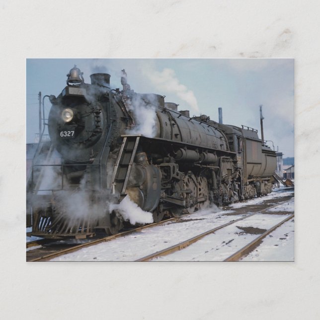 Grand Trunk Western Railroad, 2-8-4, nr 6327, nea Vykort (Framsida)