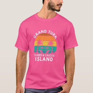 Grand Turk Island Turks & Caicos Retro Tropical Su T Shirt