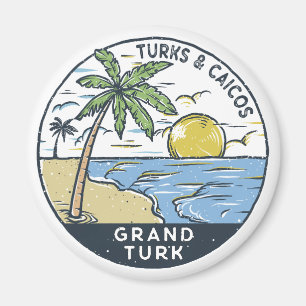 Grand Turk Turks och Caicos-Vintagen Magnet