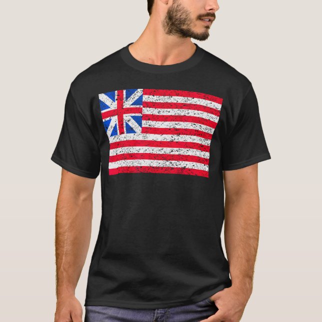 Grand Union Flagga America Patriotic Distress T Shirt (Framsida)