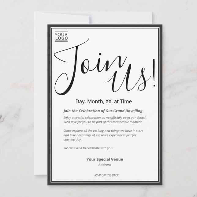 Grand Unveiling Special Event Invitation Inbjudningar (Framsida)