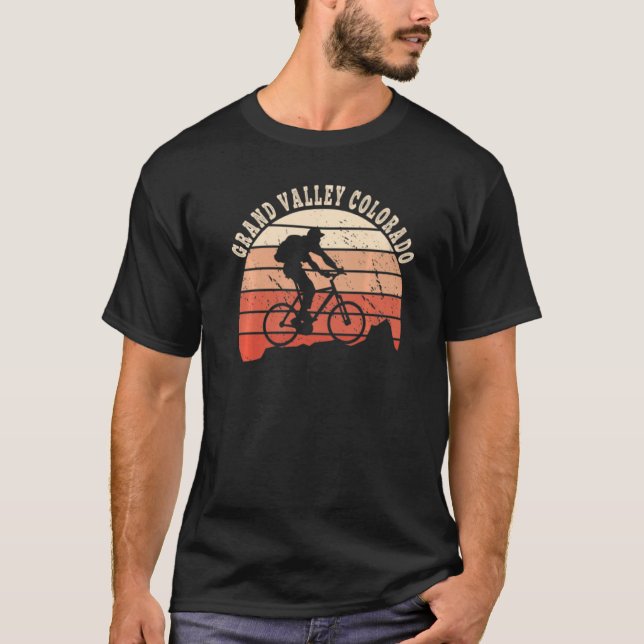 Grand Valley Colorado Mountain Biking Biker Cyclis T Shirt (Framsida)