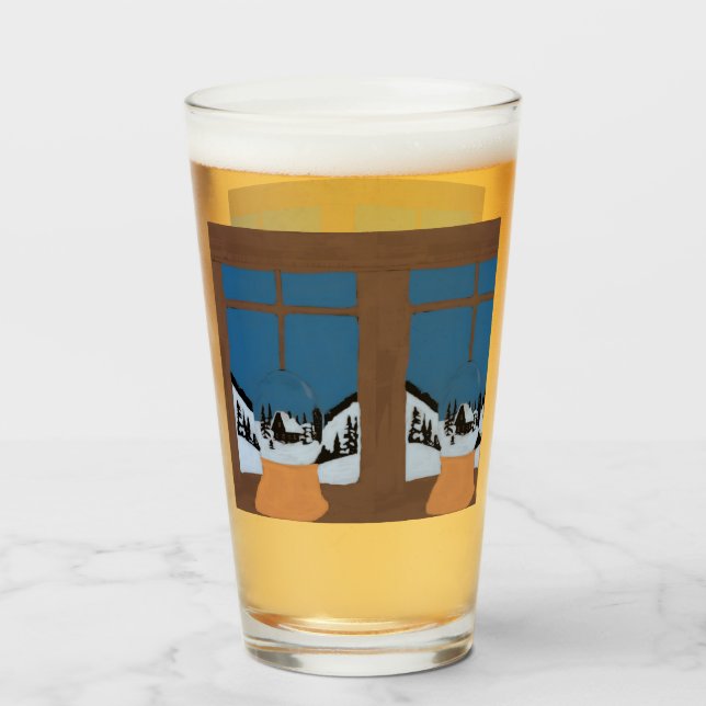 Grand Verre à Boissons Hivernal - Boule de Neige Glaskopp (Framsida fylld)