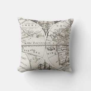 Grand Voyages Old Antique General Karta World Kudde