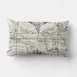 Grand Voyages Old Antique General Karta World Lumbarkudde