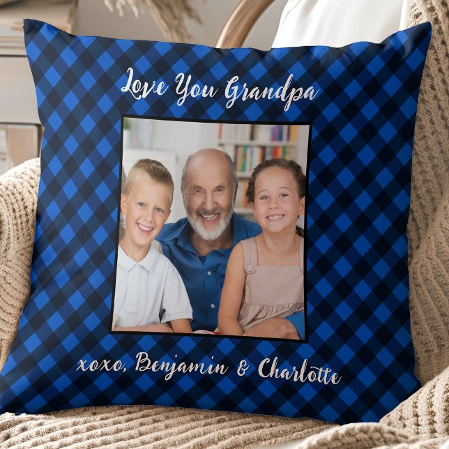Granda Gift Personlig Photo Blue Play Helgdag Kudde (Skapare uppladdad)