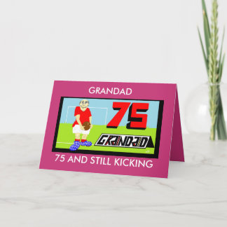 GRANDAD 75:E FOOTBALL BIRTHDAY CARD KORT