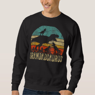 Grandad Dinosaur Grandadsaurus 3 Two Kids Christma Lång Ärmad Tröja