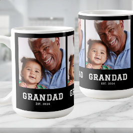 Grandad Established Bold Black 3 Photo Kaffemugg