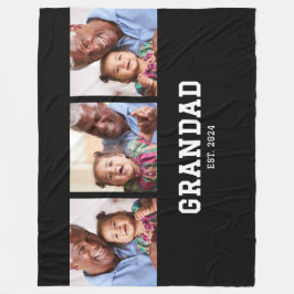 Grandad Established Elegant Bold Black 3 Photo Fleecefilt