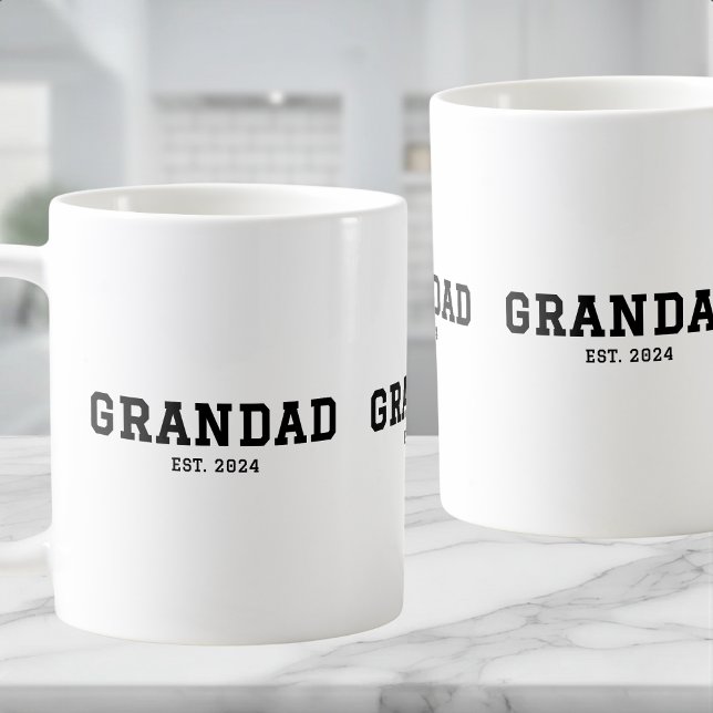 Grandad Established New Grandad Gift Kaffemugg (Skapare uppladdad)