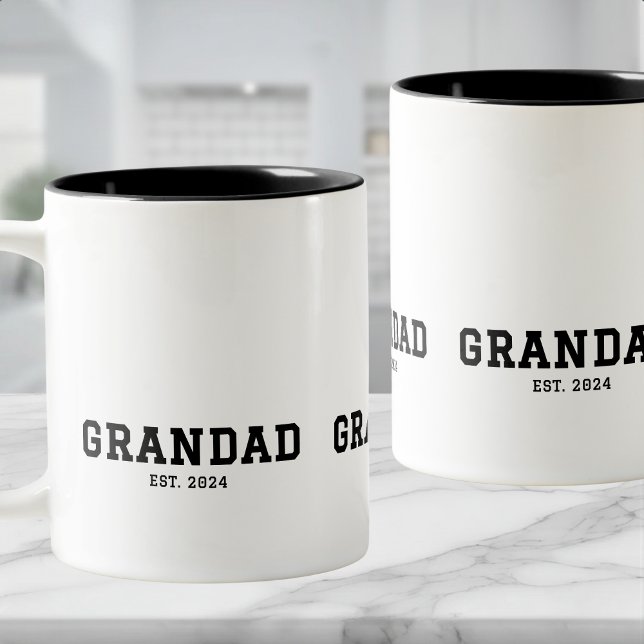 Grandad Established New Grandad Gift Två-Tonad Mugg (Skapare uppladdad)