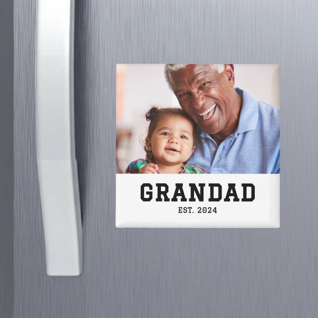 Grandad Established Photo Gift Magnet (Skapare uppladdad)