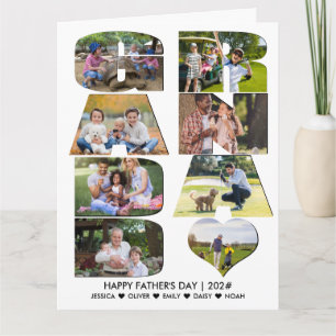 GRANDAD Fars dag Brev Cutout Photo Collage Kort