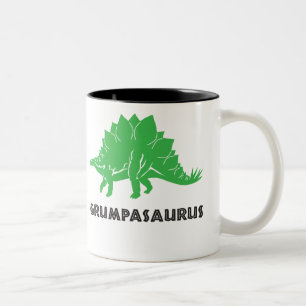 Grandad för Grumpasaurus STEGOSAURUSdinosaur, Två-Tonad Mugg