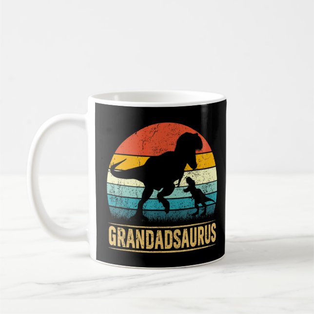 Grandad Saurus T Rex Dinosaur Grandadsaurus Far Kaffemugg (Vänster)