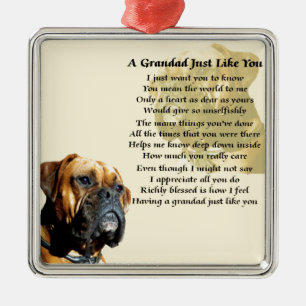 Grandaddikt - boxarehund design julgransprydnad metall