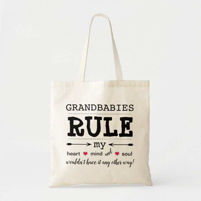 "GrandBaby Rule" Budgetskylt Tygkasse (Framsidan)