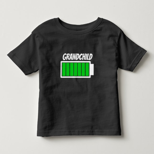 Grandchild High Battery Energy Humor T Shirt (Framsida)