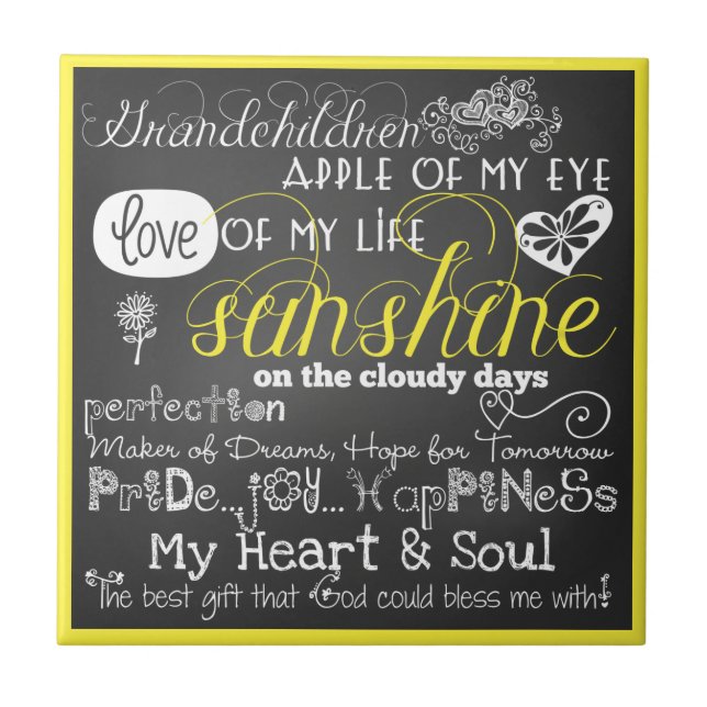 Grandchild Kärlek och Inspiration CeramicTile Kakelplatta (Framsidan)