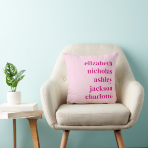 Grandchild Namn Shock rosa Modern Trendig Gift Kudde