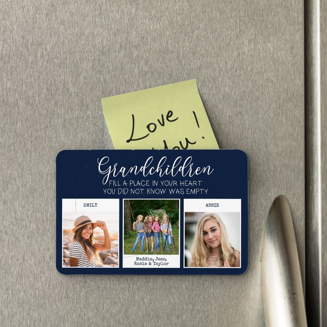 Grandchild Quote 3 Snapshot Photo Blue Magnet (Skapare uppladdad)
