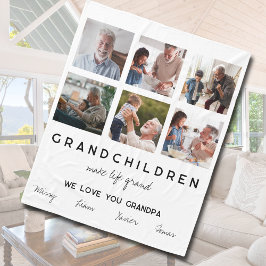 "Grandchildren make Life" Grandpa Photo Collage Fleecefilt