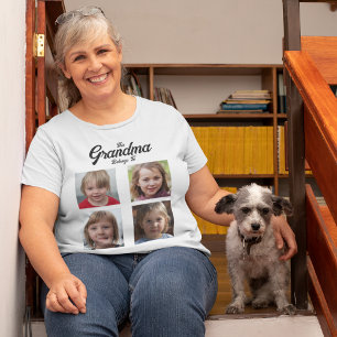 Grandchildren Photo Collage Grandma Personlig T Shirt