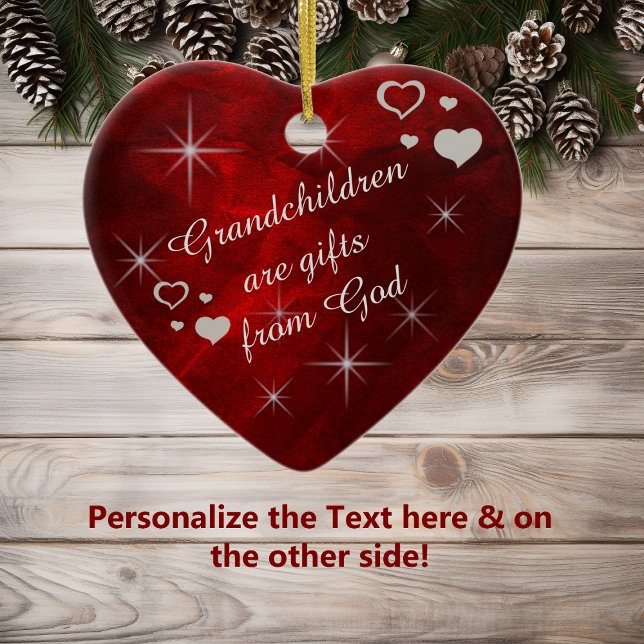 Grandchildren Star Heart Keepsaké Julgransprydnad Keramik (Skapare uppladdad)