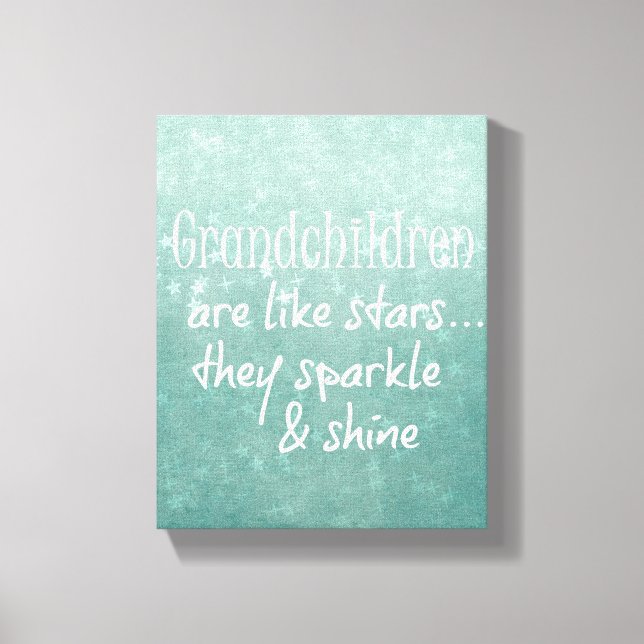 Grandchildren Stars Quote Canvastryck (Framsida)