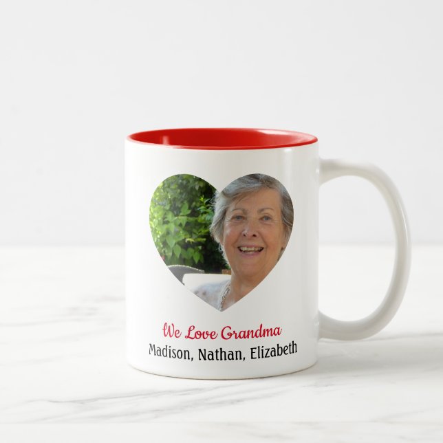 GrandCustom "We Kärlek Grandma"-foto Två-Tonad Mugg (Höger)